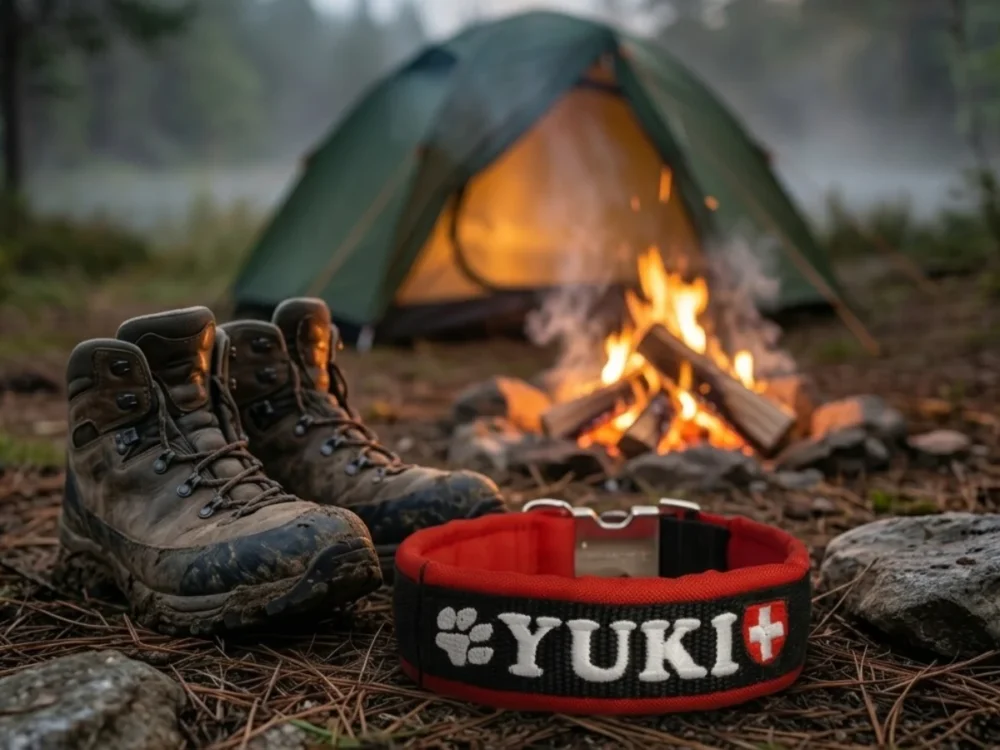 Hundehalsband mit Outdoor Stoff und Schnalle
